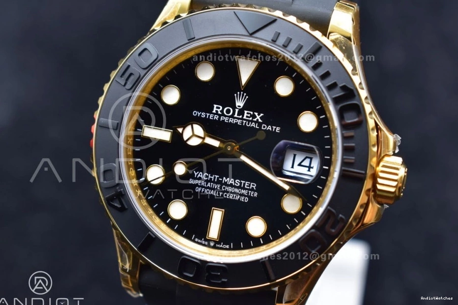 Yacht-Master 1:1 Best Ceramic EyeCatching 1224 Black on Strap Black 42mm VSF VS Edition 3D 226658 Bezel Rubber 0926